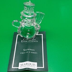 Marquis Waterford Crystal Snowman Figurine Christmas Endearments
